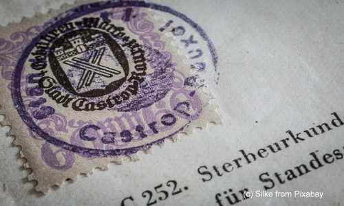 Alte Sterbeurkunde für Erben